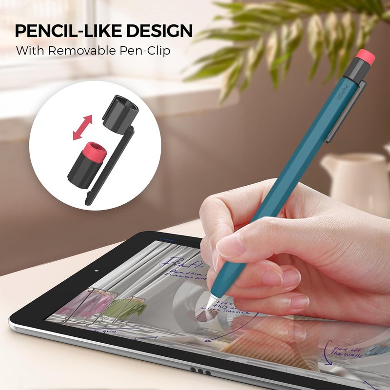 TRONWIN Pencil Case for Apple Pencil 1st Generation Sleeve Silicone Protective Cover Skin with Sturdy Clip Compatible with Charger Adapter【NOT Included】 and Apple Pencil 1st Generation (Deep Green) - Image 5